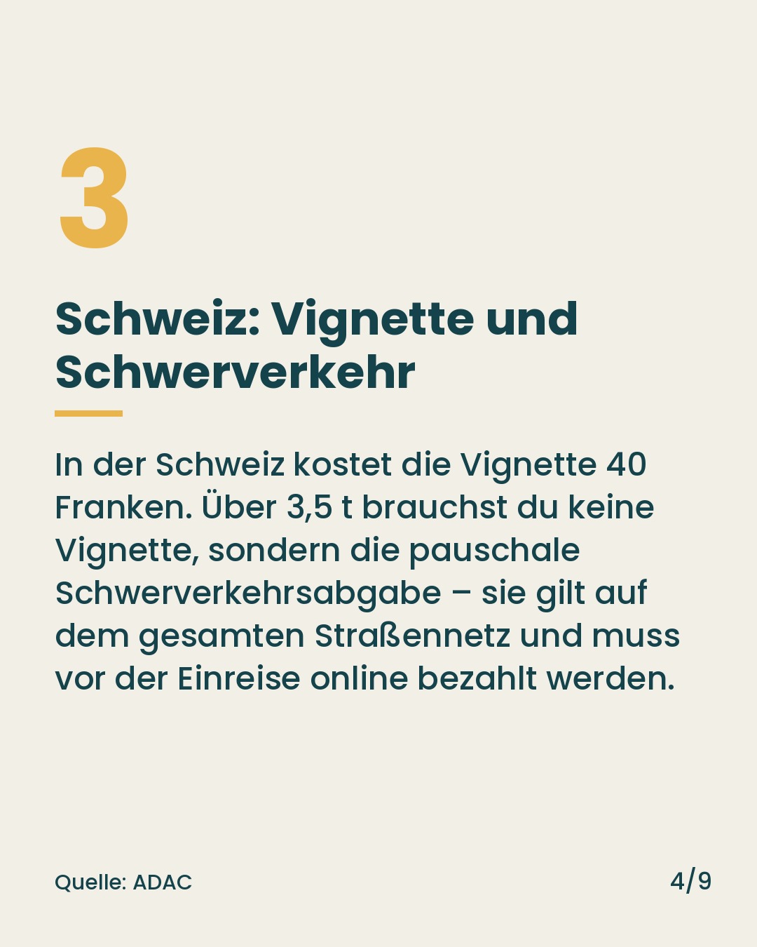 Folie 4 von 9: Schweiz: Vignette und Schwerverkehr