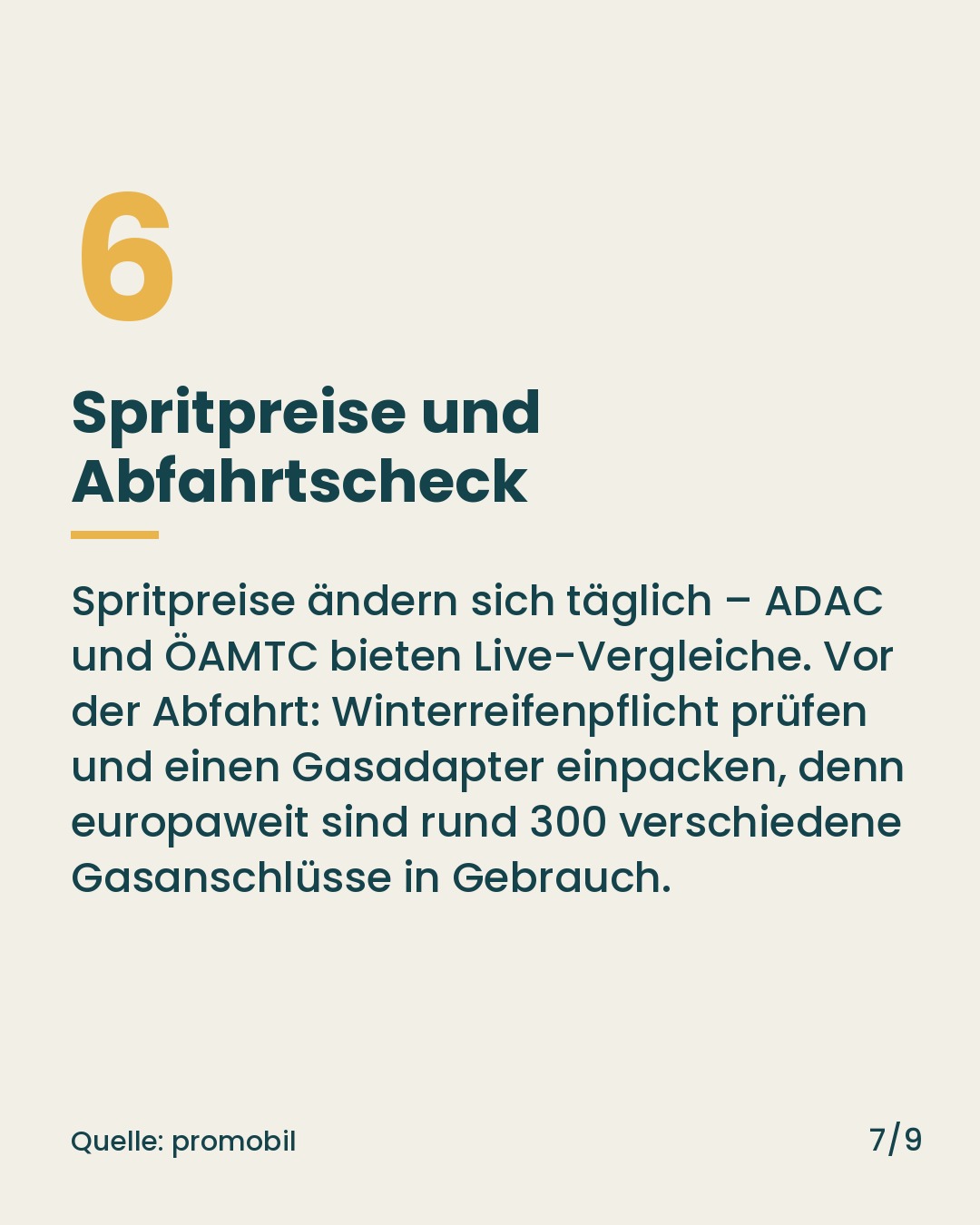 Folie 7 von 9: Spritpreise und Abfahrtscheck